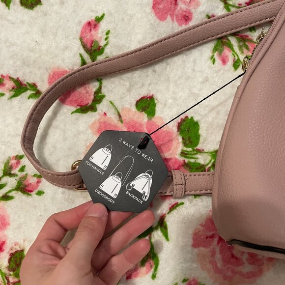 NWT gold and pink certified vegan leather purse / bookbag! - Picture 6 of 16